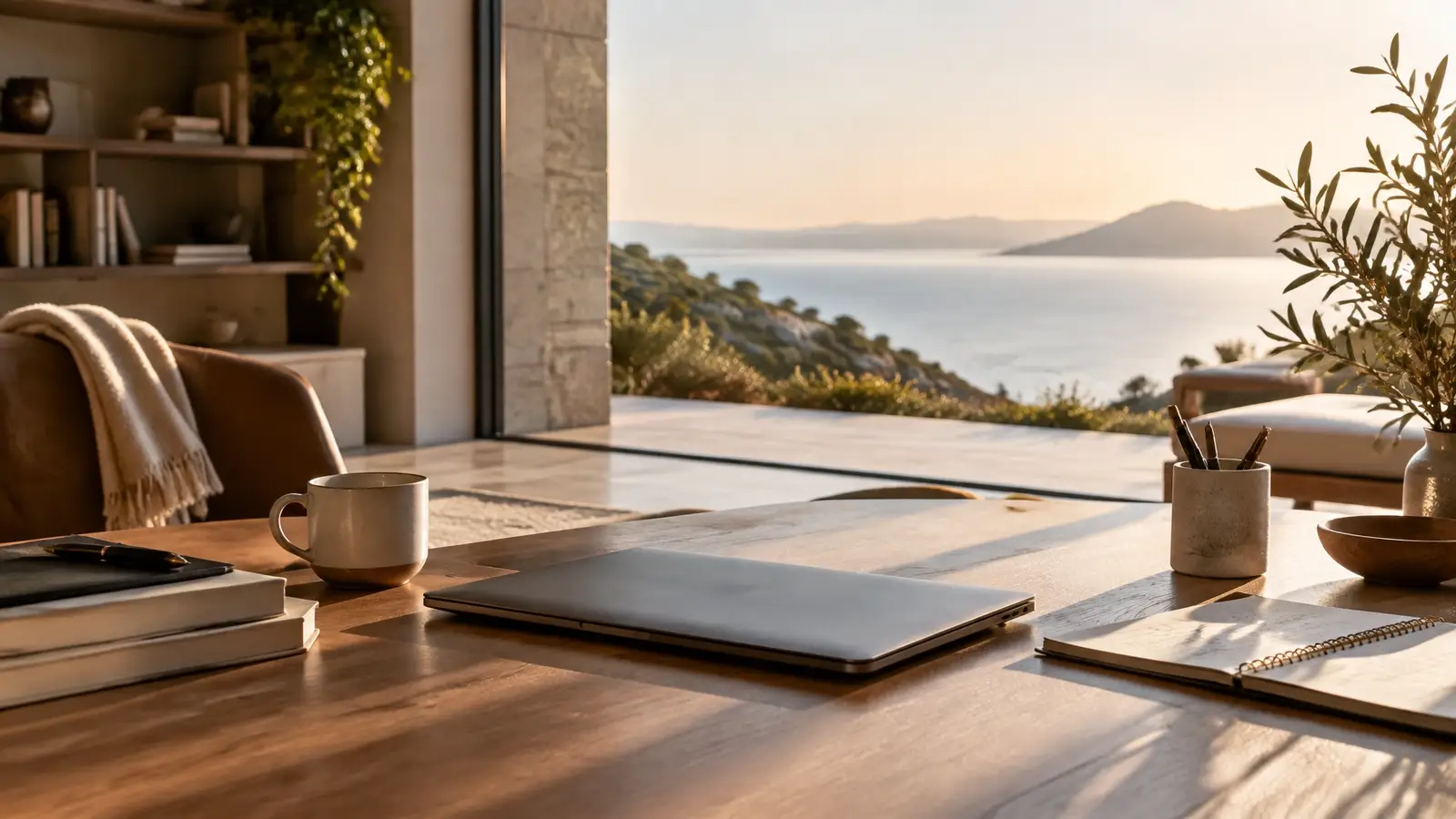 A quiet, sunlit room with a table ready for thoughtful work